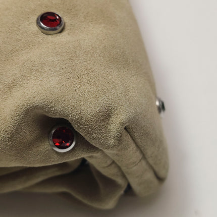Bottega Veneta Pouch Mini Brown Suede with Multicolor Gems