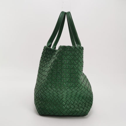 Bottega Veneta Cabat Tote Green Intreccio Leather 40cm