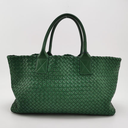 Bottega Veneta Cabat Tote Green Intreccio Leather 40cm