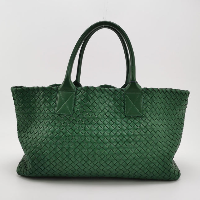 Bottega Veneta Cabat Tote Green Intreccio Leather 40cm