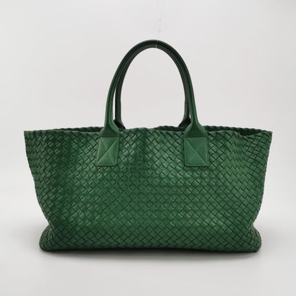 Bottega Veneta Cabat Tote Green Intreccio Leather 40cm