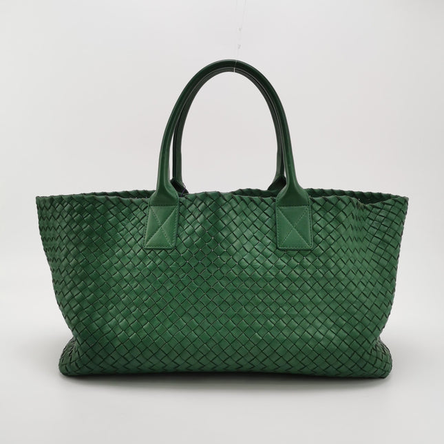 Bottega Veneta Cabat Tote Green Intreccio Leather 40cm