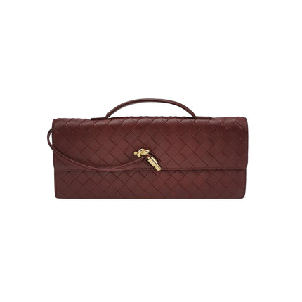 Bottega Veneta Andiamo Clutch Small Burgundy Handbag