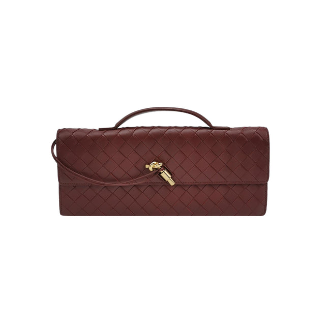 Bottega Veneta Andiamo Clutch Small Burgundy Handbag