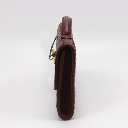 Bottega Veneta Andiamo Clutch Small Burgundy Handbag