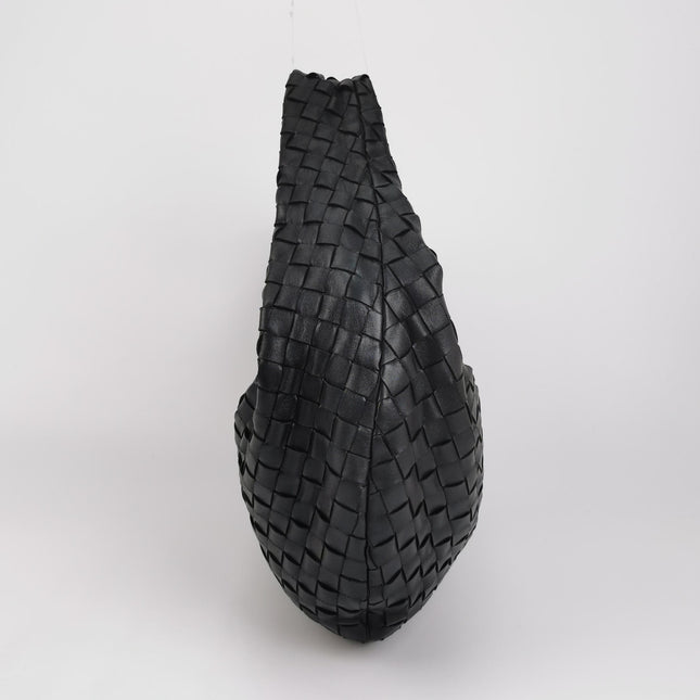 Bottega Veneta Jodie Small Black Lambskin Leather Silver Hardware