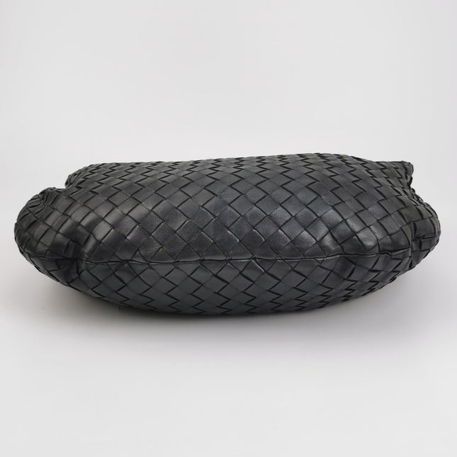 Bottega Veneta Jodie Small Black Lambskin Leather Silver Hardware