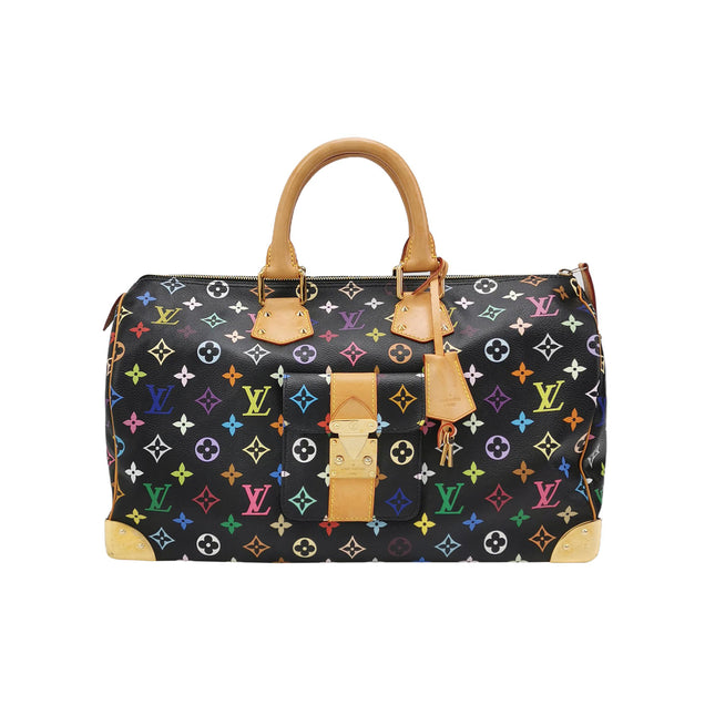 Louis Vuitton x Takashi Murakami Speedy 40 Black Multicolor-Luxbags