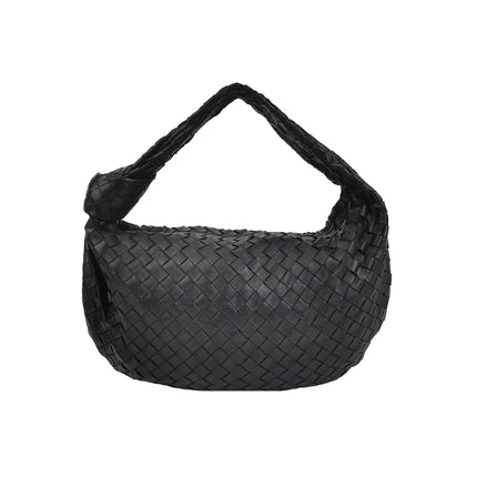 Bottega Veneta Jodie Small Black Lambskin Leather Silver Hardware