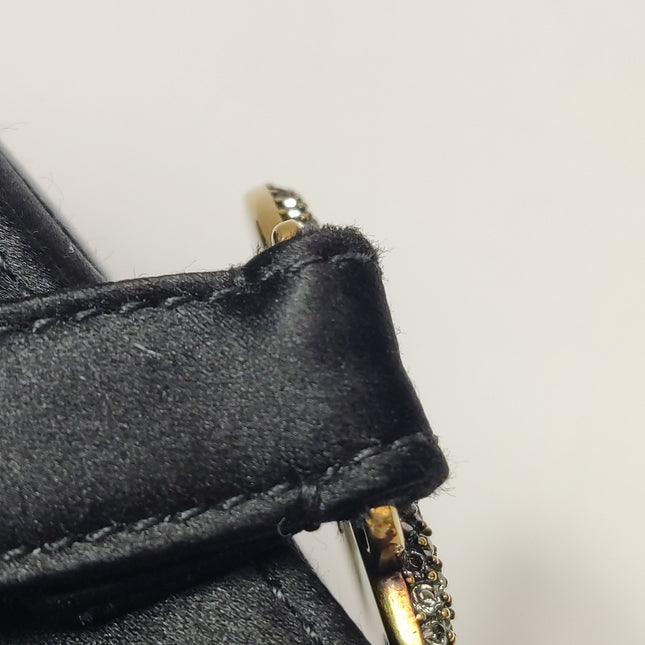 Dior Saddle Mini Silk Handbag Black with crystals