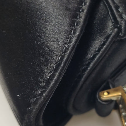 Dior Saddle Mini Silk Handbag Black with crystals