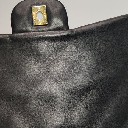 Chanel Classic Flap Jumbo Black Lambskin Leather Single Flap Gold Hardware 2010-11