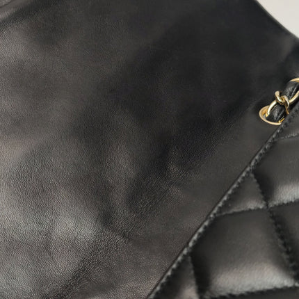 Chanel Classic Flap Jumbo Black Lambskin Leather Single Flap Gold Hardware 2010-11