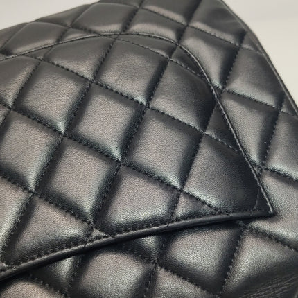 Chanel Classic Flap Jumbo Black Lambskin Leather Single Flap Gold Hardware 2010-11