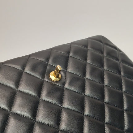 Chanel Classic Flap Jumbo Black Lambskin Leather Single Flap Gold Hardware 2010-11