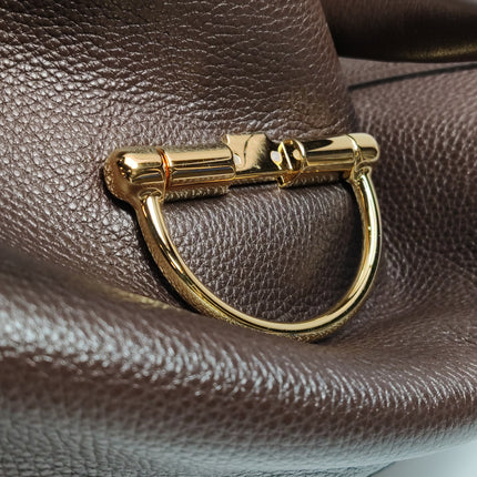 Gucci Softbit Maxi Shoulder Bag Dark Brown Calfskin Leather