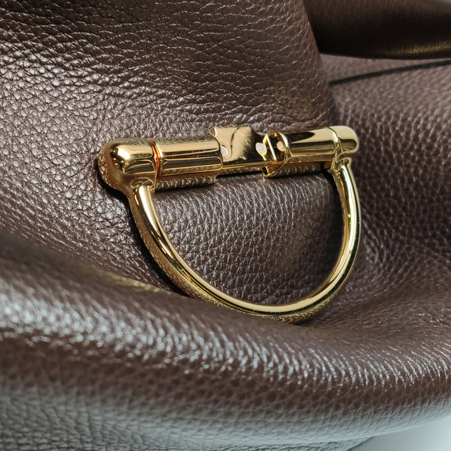 Gucci Softbit Maxi Shoulder Bag Dark Brown Calfskin Leather