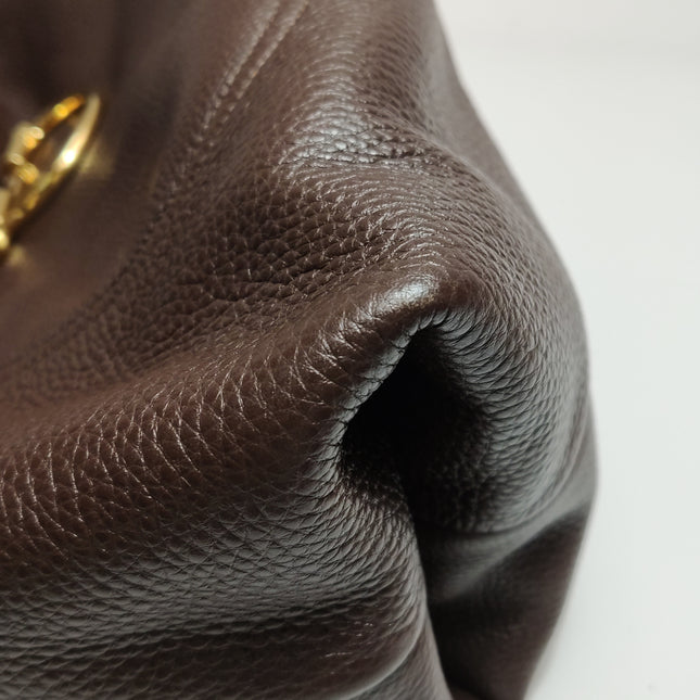 Gucci Softbit Maxi Shoulder Bag Dark Brown Calfskin Leather