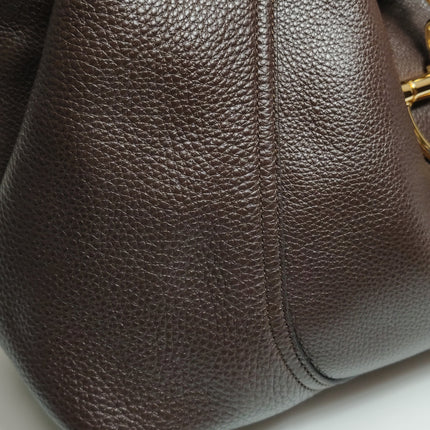 Gucci Softbit Maxi Shoulder Bag Dark Brown Calfskin Leather