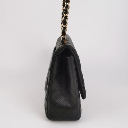 Chanel Classic Flap Jumbo Black Lambskin Leather Single Flap Gold Hardware 2010-11