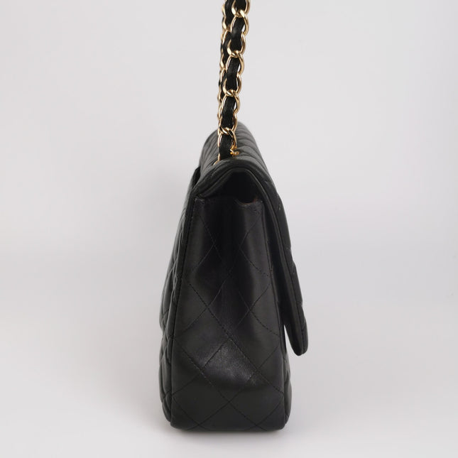 Chanel Classic Flap Jumbo Black Lambskin Leather Single Flap Gold Hardware 2010-11