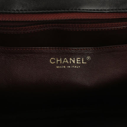 Chanel Classic Flap Jumbo Black Lambskin Leather Single Flap Gold Hardware 2010-11