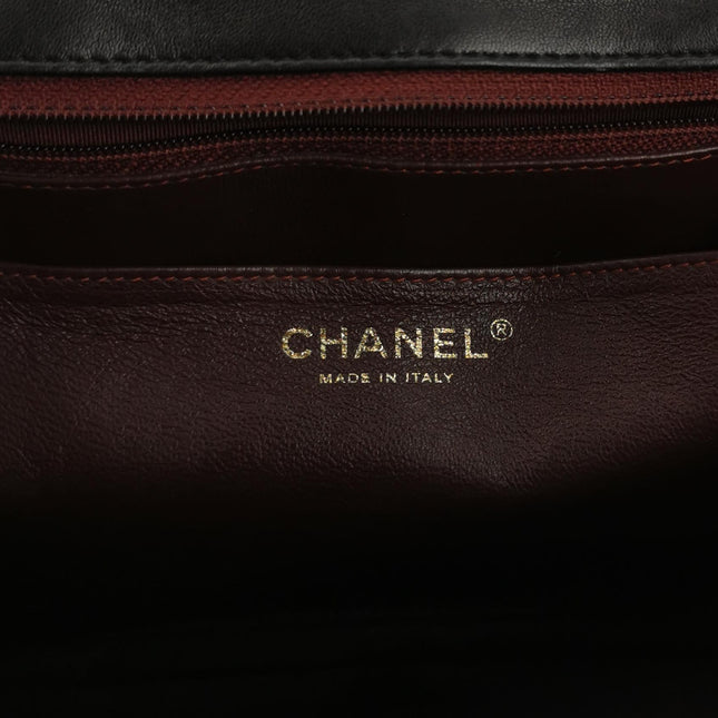 Chanel Classic Flap Jumbo Black Lambskin Leather Single Flap Gold Hardware 2010-11