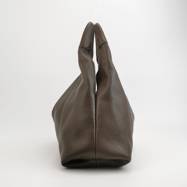 Gucci Softbit Maxi Shoulder Bag Dark Brown Calfskin Leather