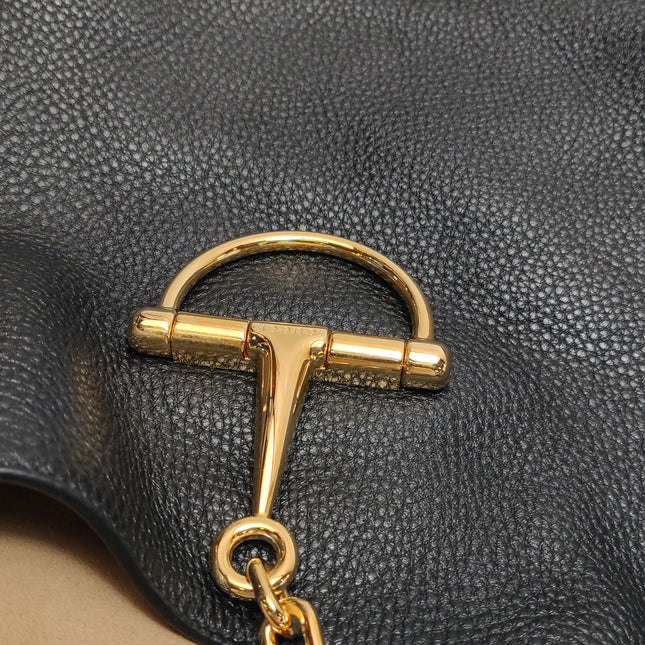 Gucci Softbit Maxi Shoulder Bag Black Calfskin Leather