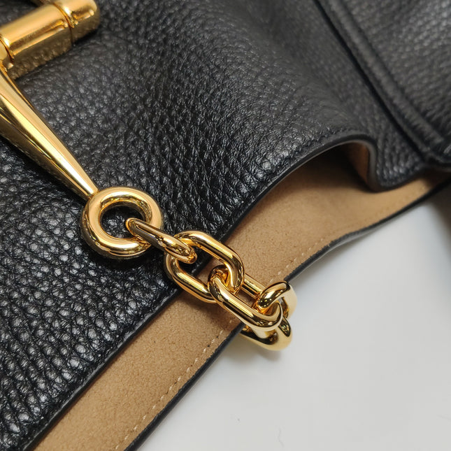 Gucci Softbit Maxi Shoulder Bag Black Calfskin Leather