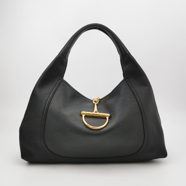 Gucci Softbit Maxi Shoulder Bag Black Calfskin Leather