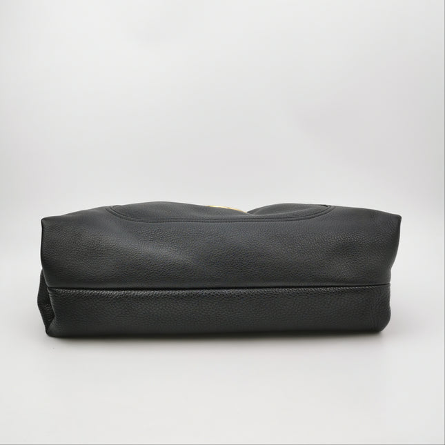 Gucci Softbit Maxi Shoulder Bag Black Calfskin Leather