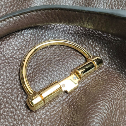 Gucci Softbit Maxi Shoulder Bag Dark Brown Calfskin Leather
