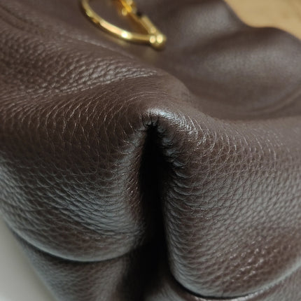 Gucci Softbit Maxi Shoulder Bag Dark Brown Calfskin Leather