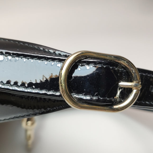 Gucci Jackie 1961 Small Black Patent Leather Shoulder Bag S24