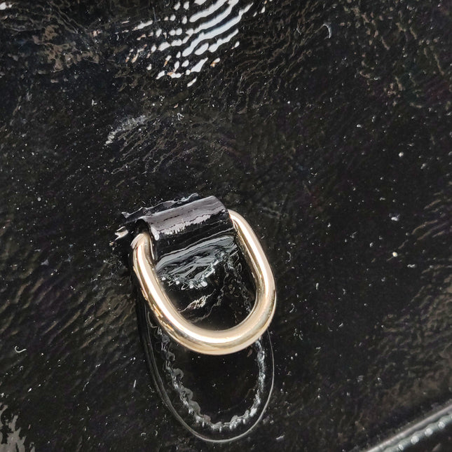 Gucci Jackie 1961 Small Black Patent Leather Shoulder Bag S24