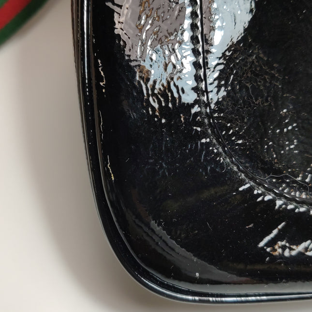 Gucci Jackie 1961 Small Black Patent Leather Shoulder Bag S24
