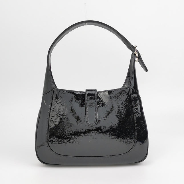 Gucci Jackie 1961 Small Black Patent Leather Shoulder Bag S24
