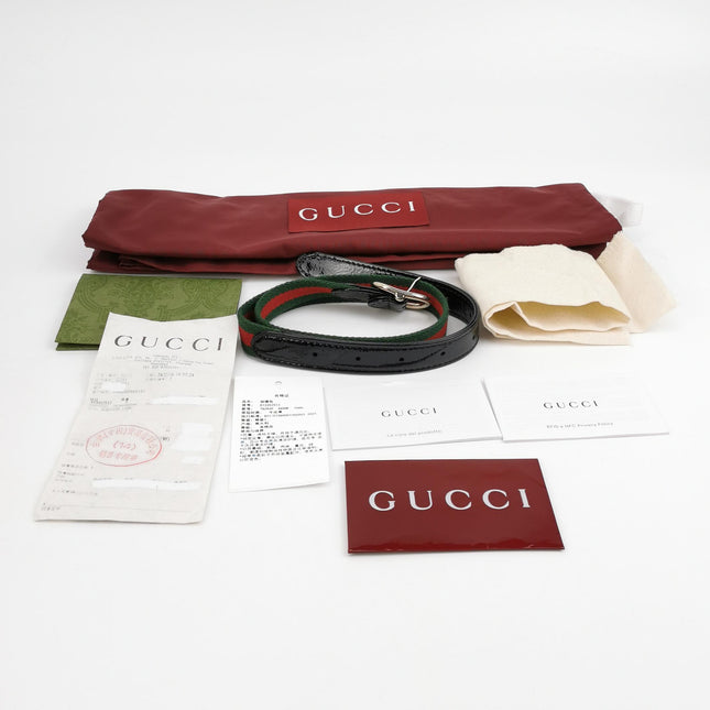 Gucci Jackie 1961 Small Black Patent Leather Shoulder Bag S24