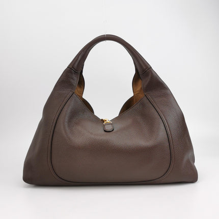Gucci Softbit Maxi Shoulder Bag Dark Brown Calfskin Leather