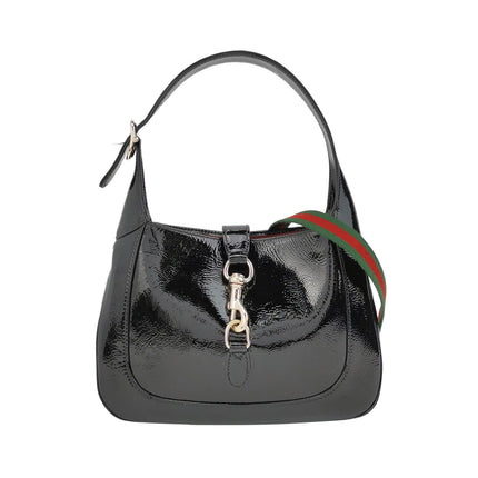 Gucci Jackie 1961 Small Black Patent Leather Shoulder Bag S24