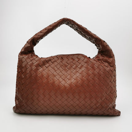 Bottega Veneta Hop Hobo Medium Leather Brick Red 46cm