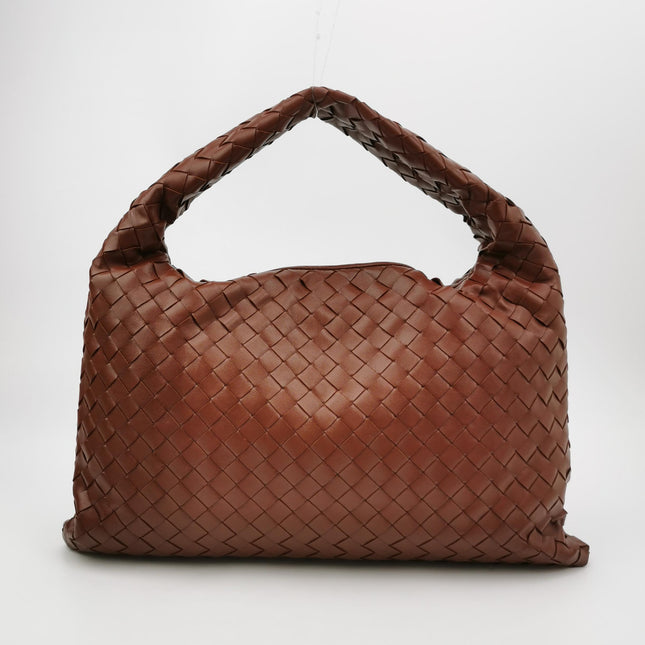Bottega Veneta Hop Hobo Medium Leather Brick Red 46cm