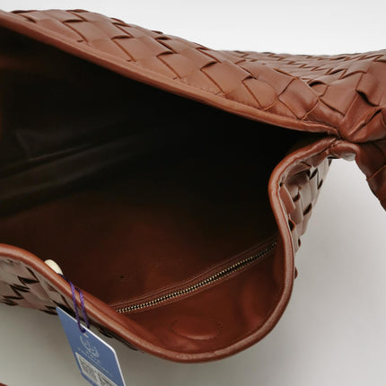 Bottega Veneta Hop Hobo Medium Leather Brick Red 46cm