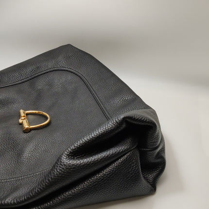 Gucci Softbit Maxi Shoulder Bag Black Calfskin Leather