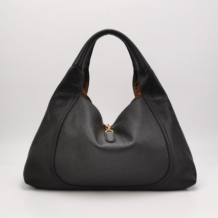 Gucci Softbit Maxi Shoulder Bag Black Calfskin Leather