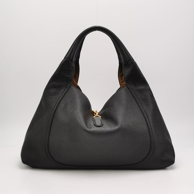 Gucci Softbit Maxi Shoulder Bag Black Calfskin Leather