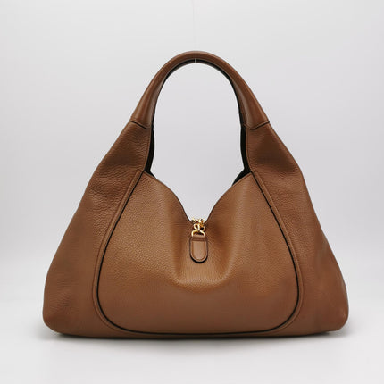 Gucci Softbit Maxi Shoulder Bag Tan Brown Calfskin Leather 2024