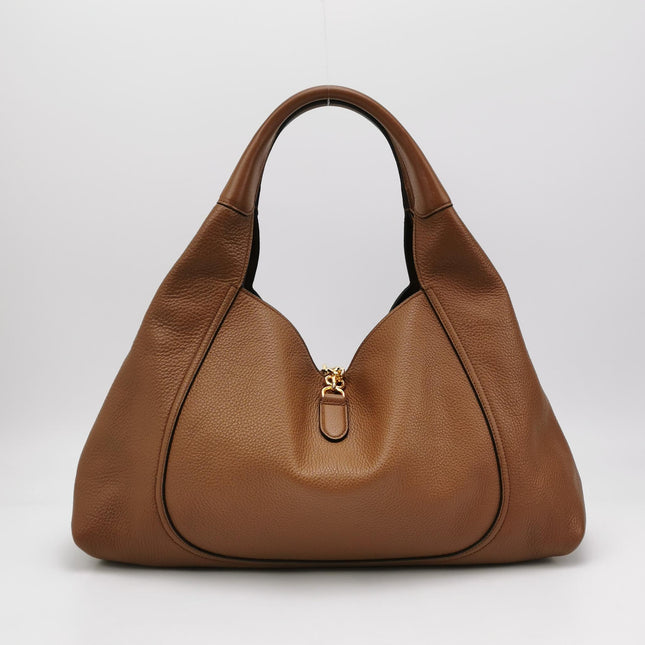 Gucci Softbit Maxi Shoulder Bag Tan Brown Calfskin Leather 2024