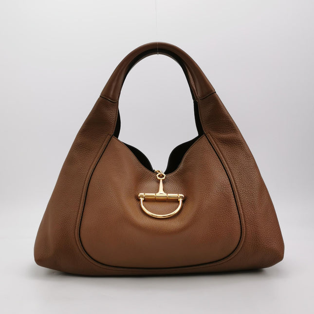 Gucci Softbit Maxi Shoulder Bag Tan Brown Calfskin Leather 2024
